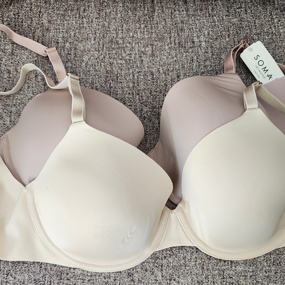 NEW Two Soma Perfect Coverage T-Shirt Bras 34D